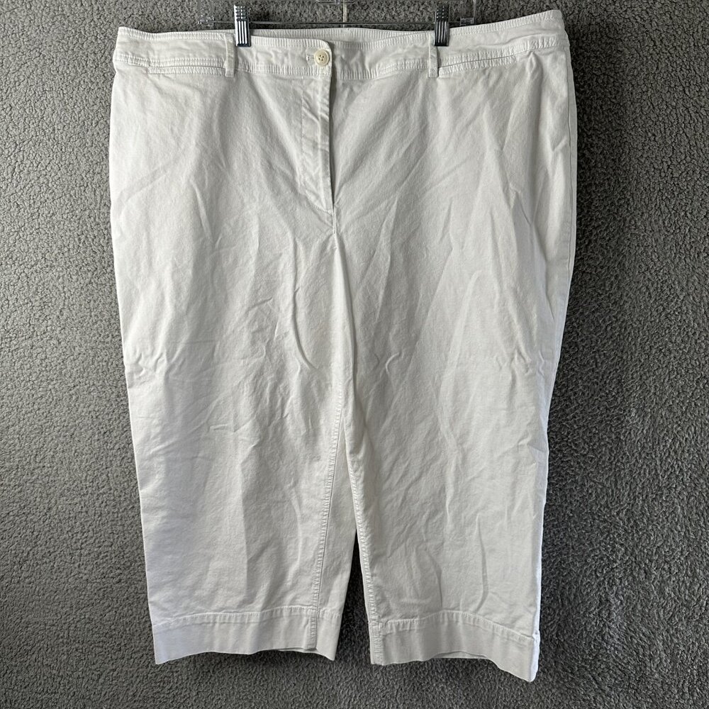 Talbots‎ 22W Wide Leg Crop Chino Pants | Coastal Classic Cotton Stretch